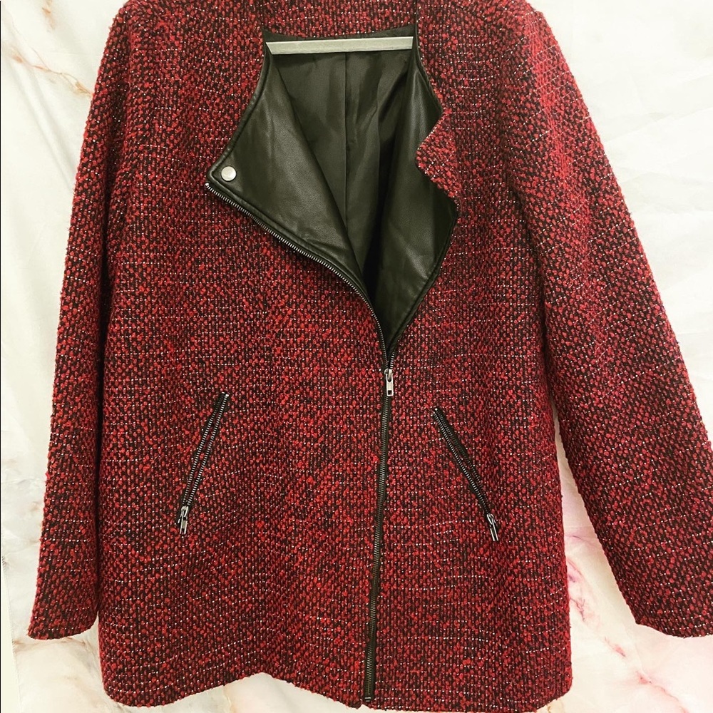 JustFab Tweed Moto Jacket
